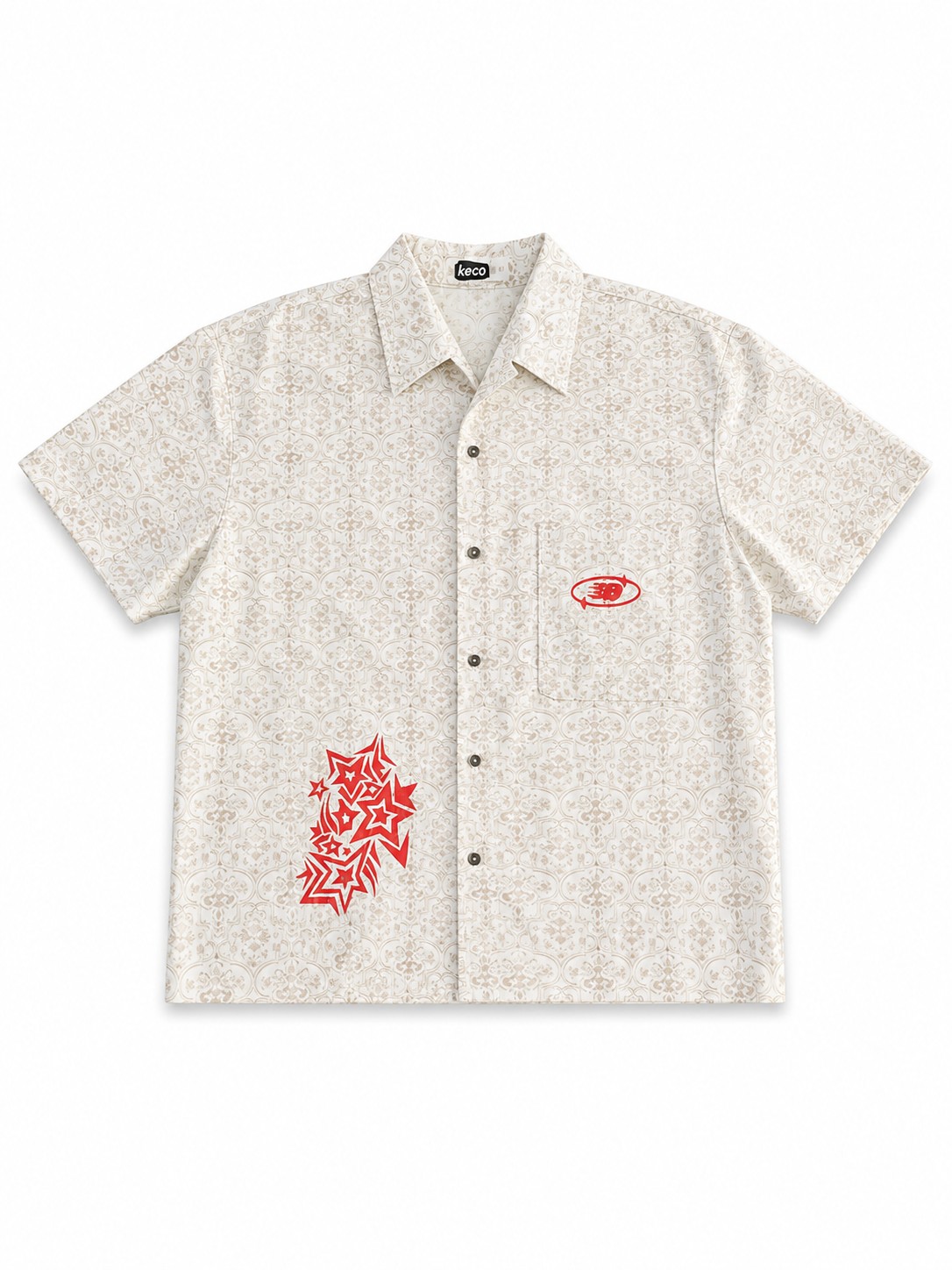 Dumbdry patterned cream shirt front