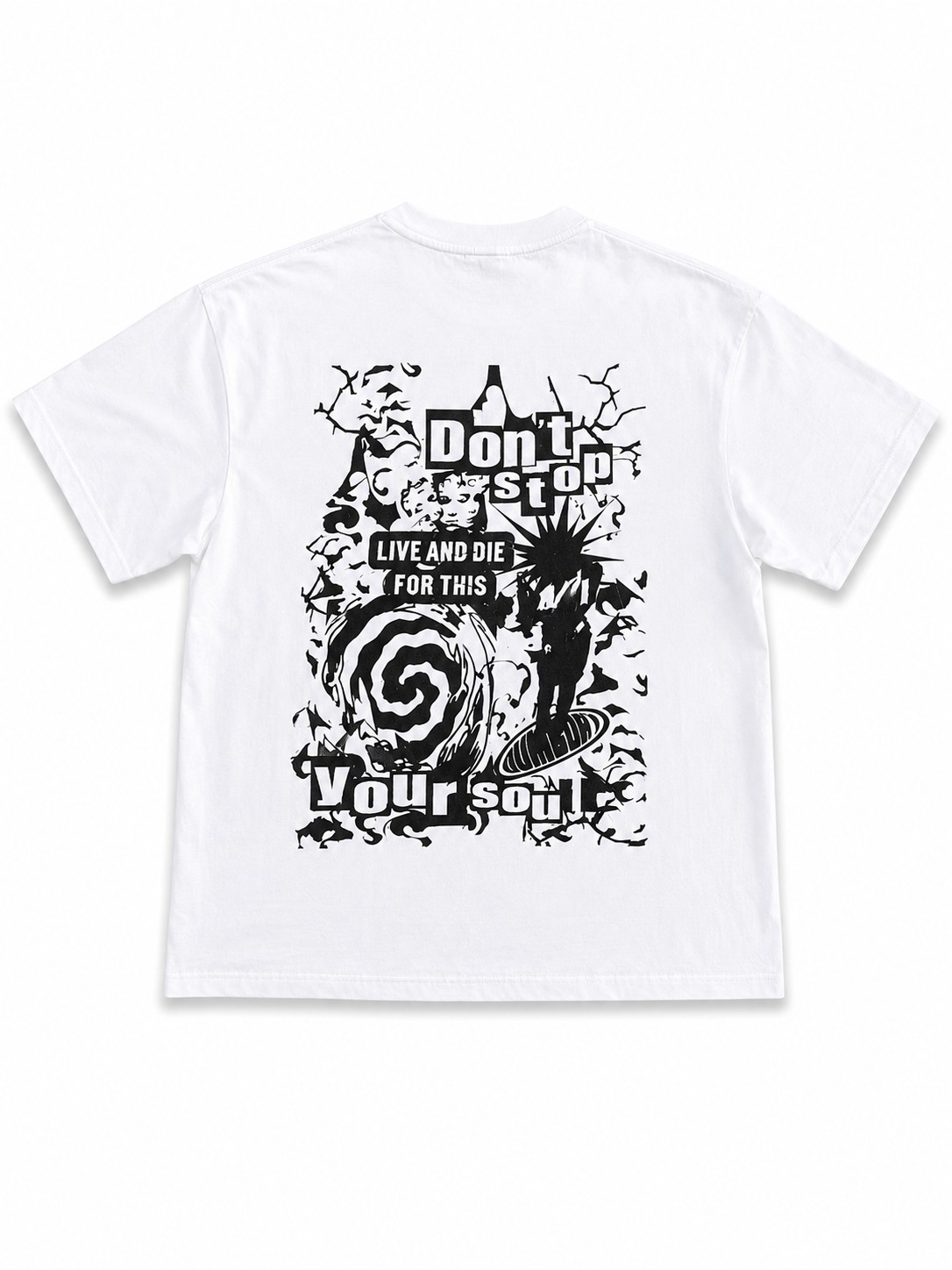 Dumbdry white graphic T-shirt back