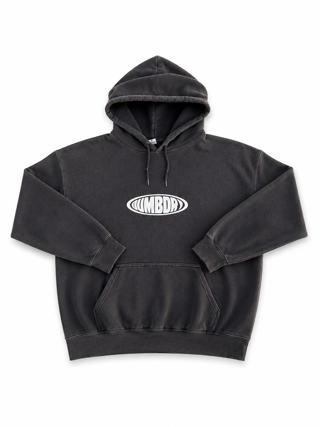 Dumbdry black washed hoodie front